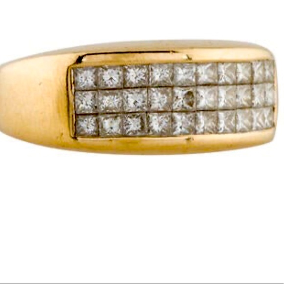 Gold ring 14 k gold with diamonds glamorous & elegant - Picture 3 of 3